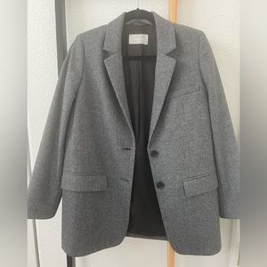 Everlane Women Size 2 The Oversized Blazer Gray Herringbone
